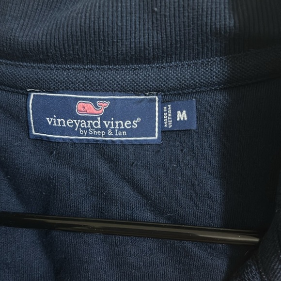 EUC Vineyard Vines Men’s Navy Shep Shirt Quarter Zip Pullover Medium - Picture 2 of 4